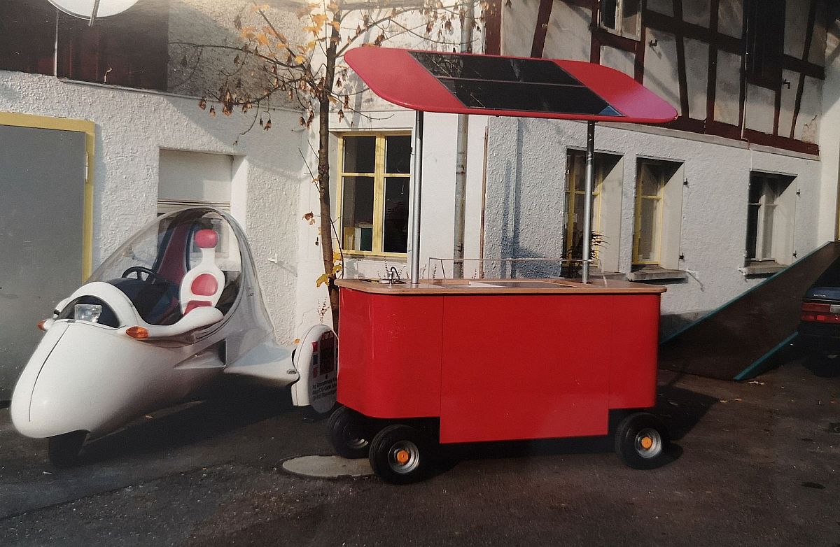Baby buggy, solar ice cream cart
