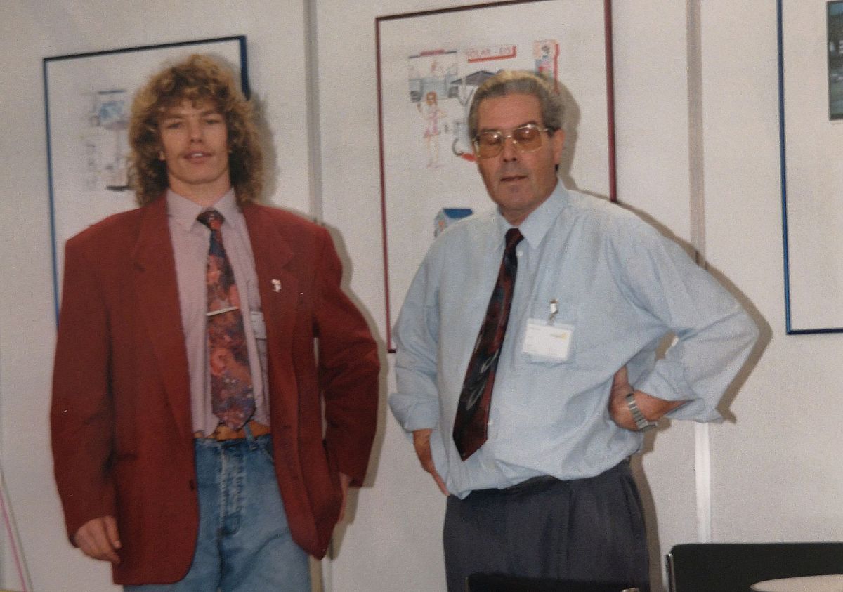 Markus Frey (à droite sur la photo) notre vendeur et Björn Bittel (à gauche sur la photo) à Loèche-les-Bains.