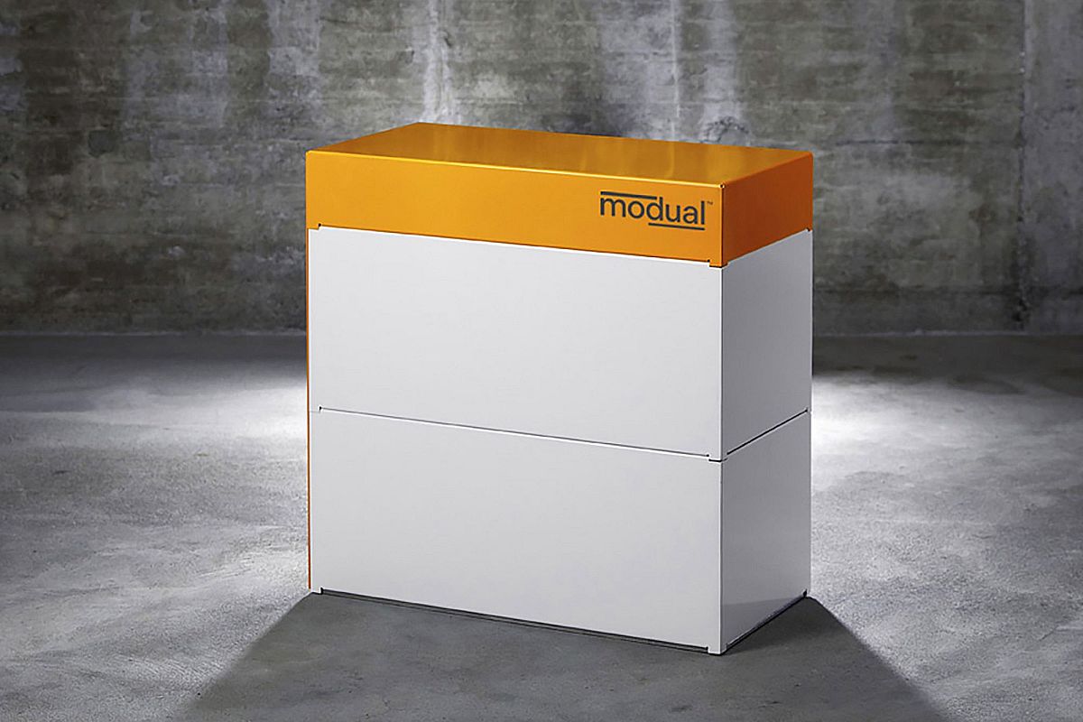Modual Energiespeicher mit der charakteristischen gelben Kappe
